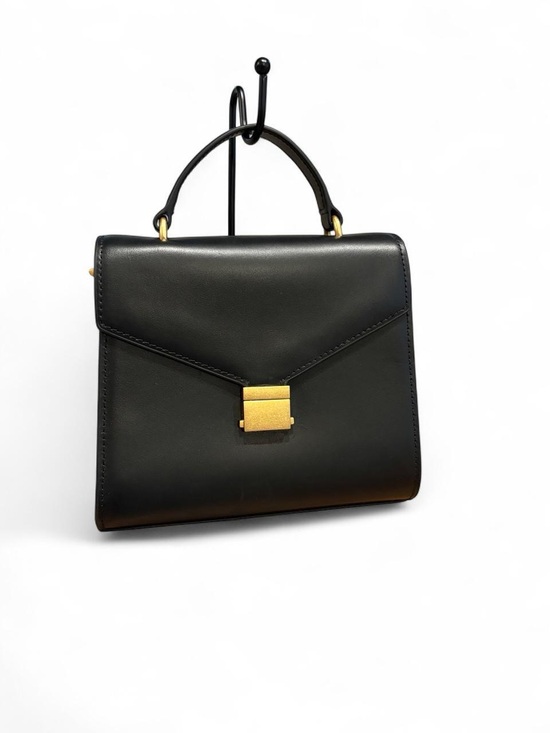 Quince Handbags - Quince Classic Black Italian Leather Top Handle Back with Gold Hardware